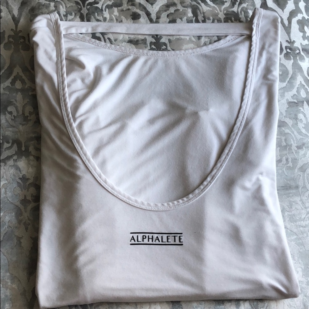 Alphalete Cutout Back White Long Sleeve Small